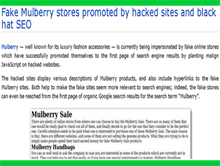 BlackHat SEO- fake mulberry stores